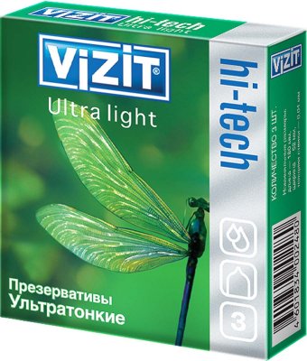 Купить vizit (визит) презервативы hi-tech ultra light ультратонкие 3шт в Кстово