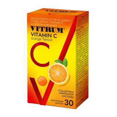 Купить витрум витамин с, жевательные таблетки со вкусом апельсина, 30 шт_бад в Кстово