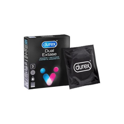 Купить durex (дюрекс) презервативы dual extase 3шт в Кстово