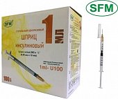 Купить шприц 1мл sfm инсулиновый u-100 с иглой 26g 0.45х12 100 шт в Кстово