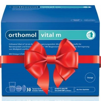 Купить orthomol vital m (ортомол витал м), тройное саше (растворимый гранулят+капсула+таблетка), 30 шт бад в Кстово