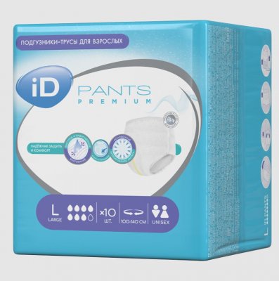 Купить айди (id) pants premium подгузники-трусы для взрослых размер l 10шт в Кстово