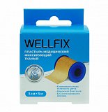 Пластырь Веллфикс (Wellfix) фиксирующий тканый телесный 5х500см