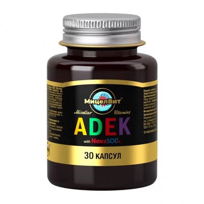 Купить мицеллированные витамины adek, капсулы 600мг, 30 шт бад в Кстово