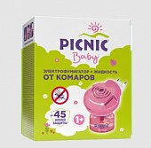 Купить пикник (picnic) baby электрофумигатор+жидкость от комаров 45 ночей, 30мл в Кстово