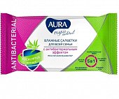 Купить aura (аура) салфетки влажные с антибактериальным эффектом tropic cocktail 15 шт. в Кстово