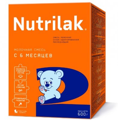 Купить нутрилак 2 (nutrilak 2) молочная смесь с 0 до 6 месяцев, 600г в Кстово