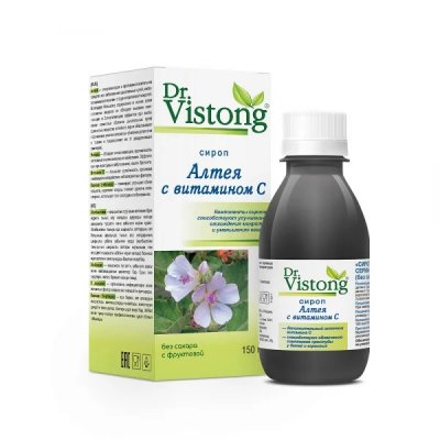 Купить dr vistong (дорктор вистонг) сироп алтея с витамином с без сахара с фруктозой, флакон 150мл в Кстово