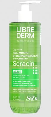 Купить librederm seracin (либридерм) гель микроотшелушивающий очищающий для кожи с выраженными несовершенствами 400 мл в Кстово