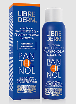 Librederm Panthenol (Либридерм) спрей-пена 5% с гиалуроновой кислотой 130 г