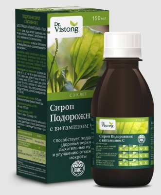 Купить dr vistong (дорктор вистонг) сироп подорожник с витамином с (с сахаром) фл 150мл бад в Кстово