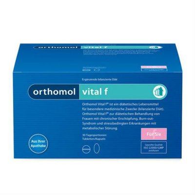 Купить orthomol vital f (ортомол витал ф), двойное саше (таблетка+капсула), 30 шт бад в Кстово