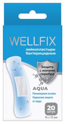 Купить пластырь веллфикс (wellfix) водонепроницаемый медицинский на полимерной основе aqua, 20 шт в Кстово