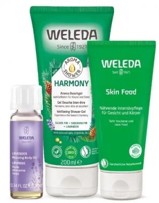 Купить weleda (веледа) набор relax&spa: гель для душа, 200мл+масло расслабляющее с лавандой, 10мл+крем для тела питательный, 75мл в Кстово