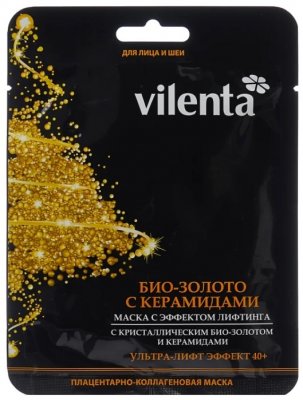 Купить vilenta (вилента) маска для лица и шеи тканевая эффект лифтинга с био-золотом керамиды в Кстово