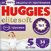 Купить huggies (хаггис) трусики elitesoft 5, 12-17кг 34 шт в Кстово