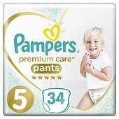 Купить pampers premium care (памперс) подгузники-трусы 5 юниор 12-17кг, 34шт в Кстово