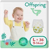 Купить offspring (оффспринг) подгузники-трусики детские размер l, 9-14 кг 36 шт авокадо в Кстово