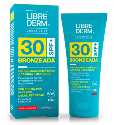 Купить librederm bronzeada (либридерм) крем солнцезащитный для лица и зоны декольте, 50мл spf30 в Кстово