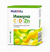 Купить multivita (мультивита) иммуно с,d,zn, капсулы 30шт бад в Кстово