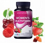 LIVS Комплекс мультивитаминов для женщин, пастилки жевательные вкус фрукты и ягоды, 50 шт БАД