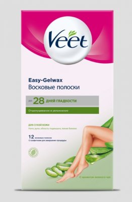 Купить veet easy-gelwax (вит) восковые полоски для сухой кожи с алоэ вера, 12 шт в Кстово
